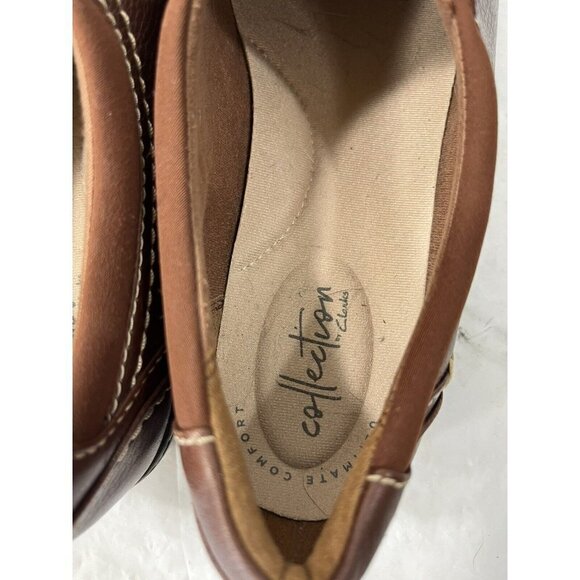 Clarks Collection Ashland Slip-On Comfort Shoes Style 22545 US Size 8.5 M Brown - Picture 8 of 12